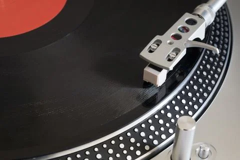 Vinyl record on the player Stock Photos