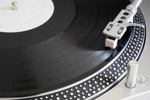 Vinyl record on the player Stock Photos