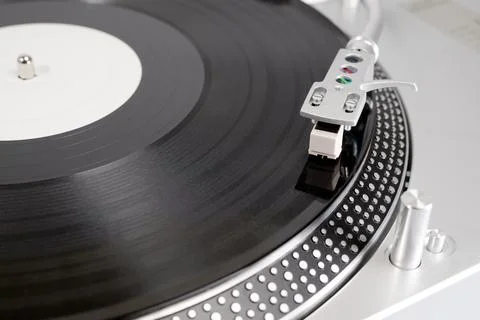Vinyl record on the player Stock Photos