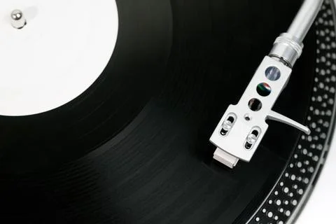 Vinyl record on the player Stock Photos