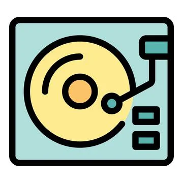 Vinyl record player playing music with buttons and needle Stock Illustration