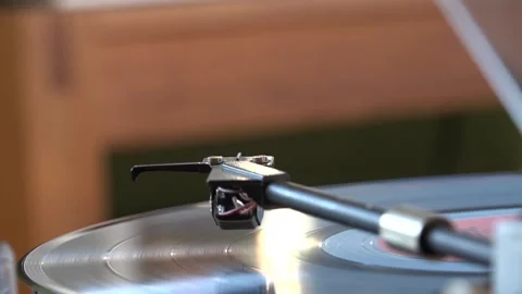 Vinyl Record Player playing old music Stock Footage 239766733