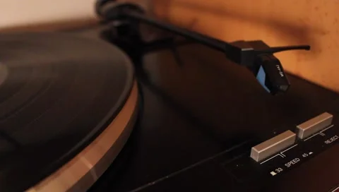 Vinyl Record Player Reject Stock Footage 1048272