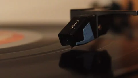 Vinyl Record Player Reject (Stopping) Stock Footage 1048351