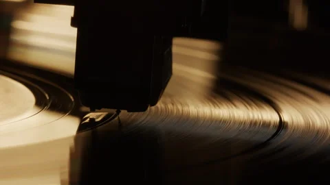 Vinyl Record Player Shots - High Quality Cinematic - Needle at End oF Record Stock Footage 244148245