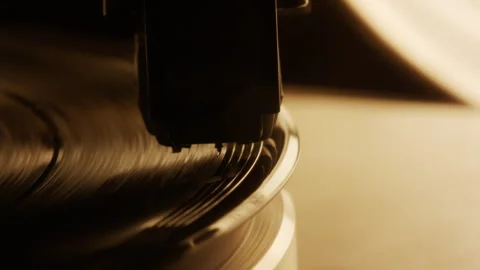 Vinyl Record Player Shots - High Quality Cinematic- Needle Drops Start of Record Stock Footage 244148292