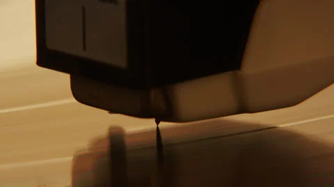 Vinyl Record Player Shots - High Quality Cinematic - ECU Head and Needle Stock Footage 244148642