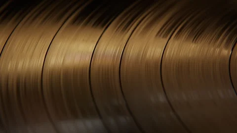 Vinyl Record Player Shots - High Quality Cinematic - Grooves High Angle Stock Footage 244148772