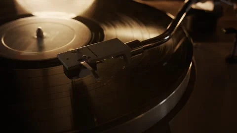 Vinyl Record Player Shots - High Quality Cinematic - MS Side 2 Stock Footage 244148917