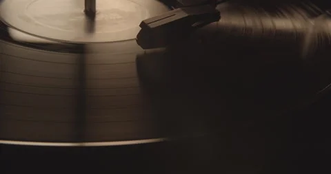 Vinyl Record Player Shots - High Quality Cinematic - MS head and record Stock Footage 244149755