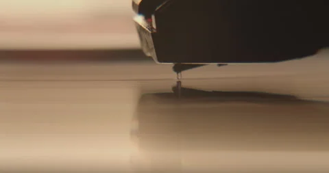 Vinyl Record Player Shots - High Quality Cinematic - CU head and needle Stock Footage 244150059