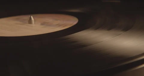 Vinyl Record Player Shots - High Quality Cinematic - Record Spins MS Stock Footage 244150181