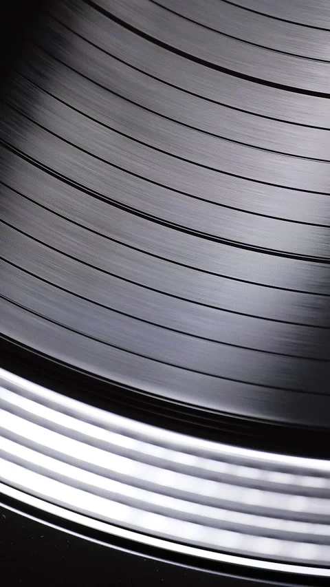 Vinyl Record player turning Close Up background for mobile Stock Footage 240700474
