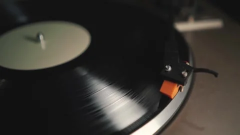 Vinyl record player vintage black disc HD Video stock 334656366