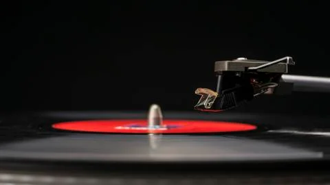 Vinyl record playing Stock Photos