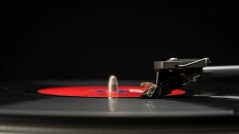 Vinyl record playing Stock Photos