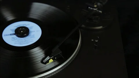 Vinyl Record Playing on a Record Player in HD Stock Footage