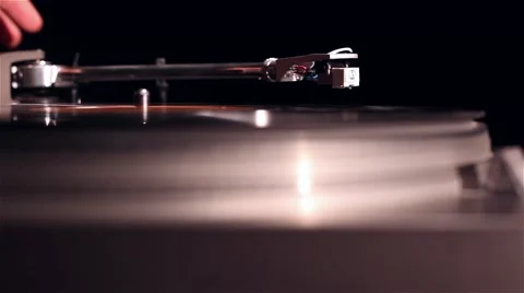 Vinyl record playing in turntable Stock Footage 56654119