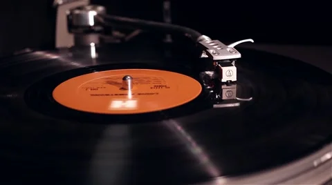 Vinyl record playing in turntable Stock Footage 56659182