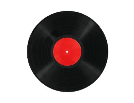 Vinyl record with red label Stock Photos