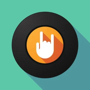 Vinyl record with a rocking hand Stock Illustration