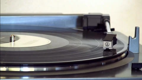 Vinyl Record Rotates Stock Footage 153741252