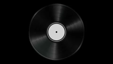 Vinyl Record is rotating on 4K Animation. Animation video retro Vinyl Record on  Stock Footage 255676619