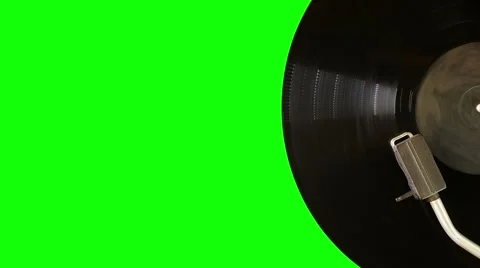 Vinyl Record is Rotating on a Green Screen Stock Footage 61339386