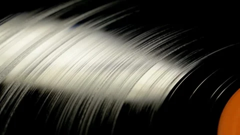 Vinyl record rotating spinning dj music Video stock 334656335