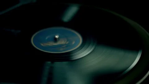 Vinyl record rotating spinning dj music Stock-Footage 334656337