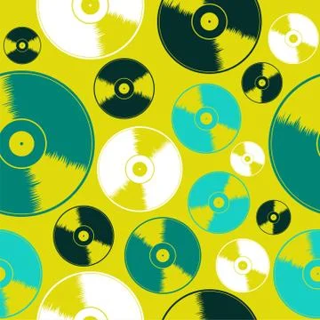 Vinyl record seamless pattern Stock Illustration
