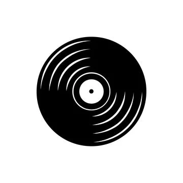 Vinyl Record Silhouette. Vector icon. Stock Illustration