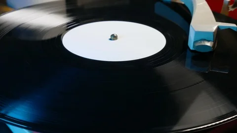 Vinyl record spin loop Stock Footage 92525677