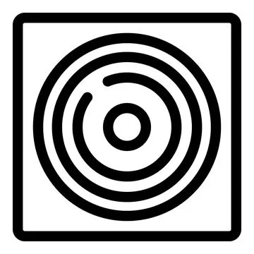 Vinyl record spinning and playing music inside square frame Stock Illustration