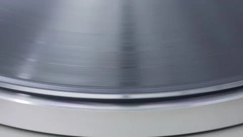 Vinyl record spinning close up Video stock 137632224