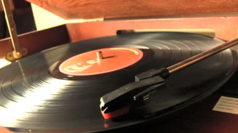 Vinyl record spinning Stock Footage