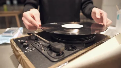The vinyl record is spinning. Stock Footage 171462793