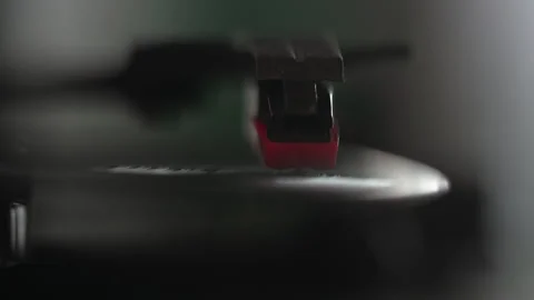 A vinyl record is spinning on the record player. Stock Footage 281861162