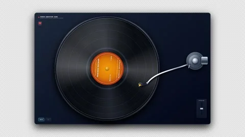 Vinyl Record Spinning Turntable 4K Alpha Vídeos de archivo 346125447