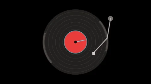 Vinyl record spinning on turntable on black background 4K Vídeo Stock 337062455