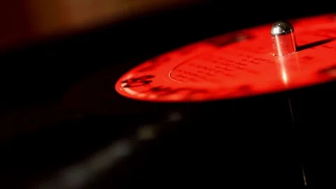 Vinyl Record Spinning On Turntable dj music player Stock-Footage 334656252
