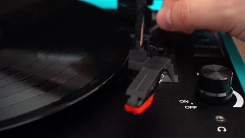 Vinyl Record Spinning On Turntable dj music player Stock-Footage 334656354