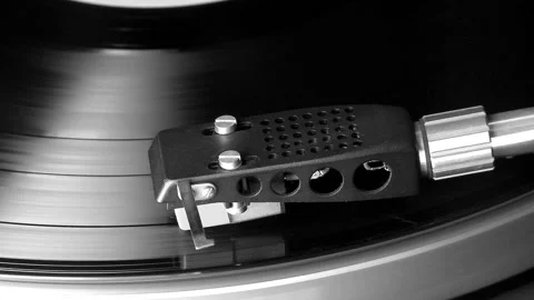 Vinyl Record Spinning On Turntable dj music player Stock-Footage 334656376