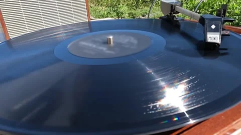 Vinyl Record Spinning On Turntable Stock Footage 314897933