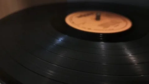 Vinyl record spinning on turntable Stock-Footage 317182695