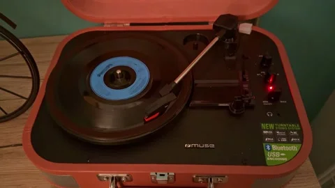 Vinyl Record Spinning on Turntable Stock Footage 331057252