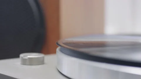 Vinyl record spins on turntable Video stock 137648823