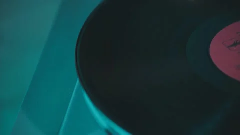The vinyl record spins in the turntable12 스톡 동영상 137907660