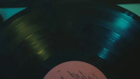 The vinyl record spins in the turntable14 스톡 동영상 137907805