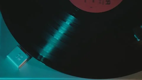 The vinyl record spins in the turntable7 Stock-Footage 137902019